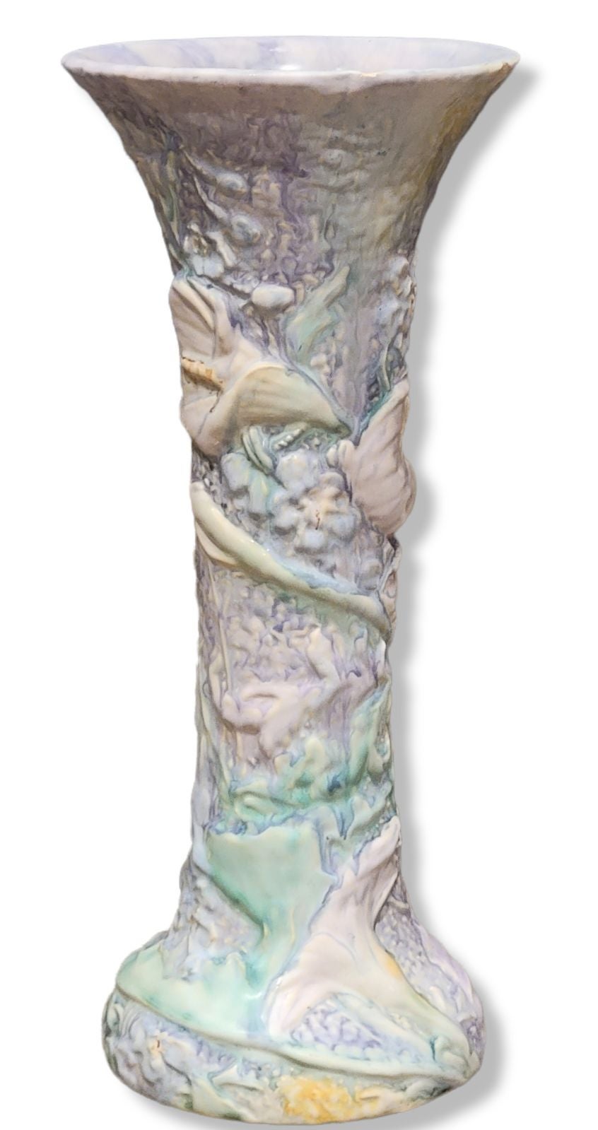 Antique Weller Pottery Silvertone Vase