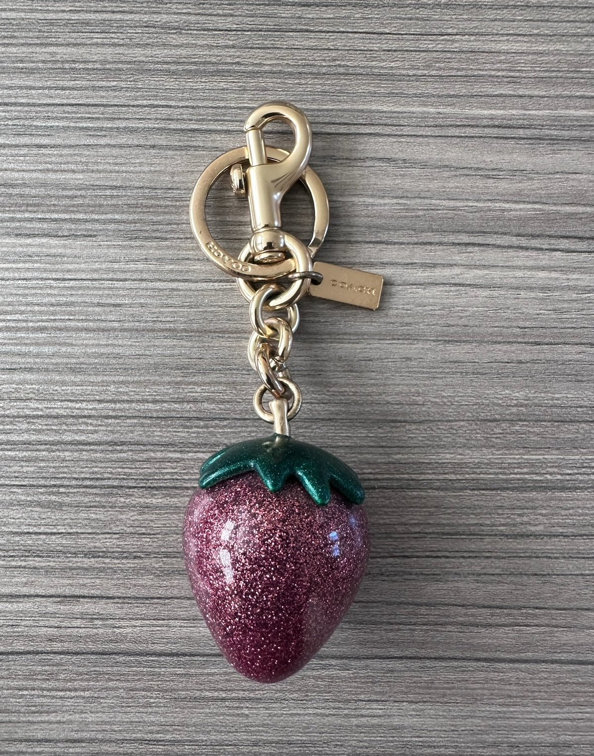 Coach Strawberry Bag Charm Keychain Pink Multi **READ DESCRIPTION**