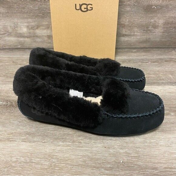 UGG Loafer Slippers Women's In Black Size 6 Dakota Spill Seam