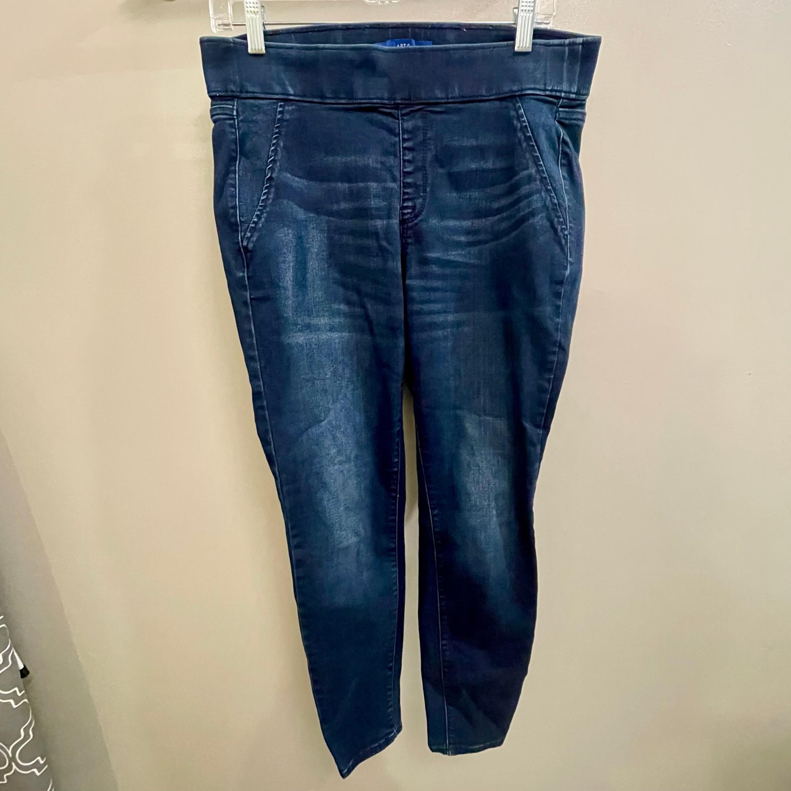 Apt. 9 Women’s 12 Blue Denim Skinny Stretch Ankle Jeans Slim Fit Jeans Pull On