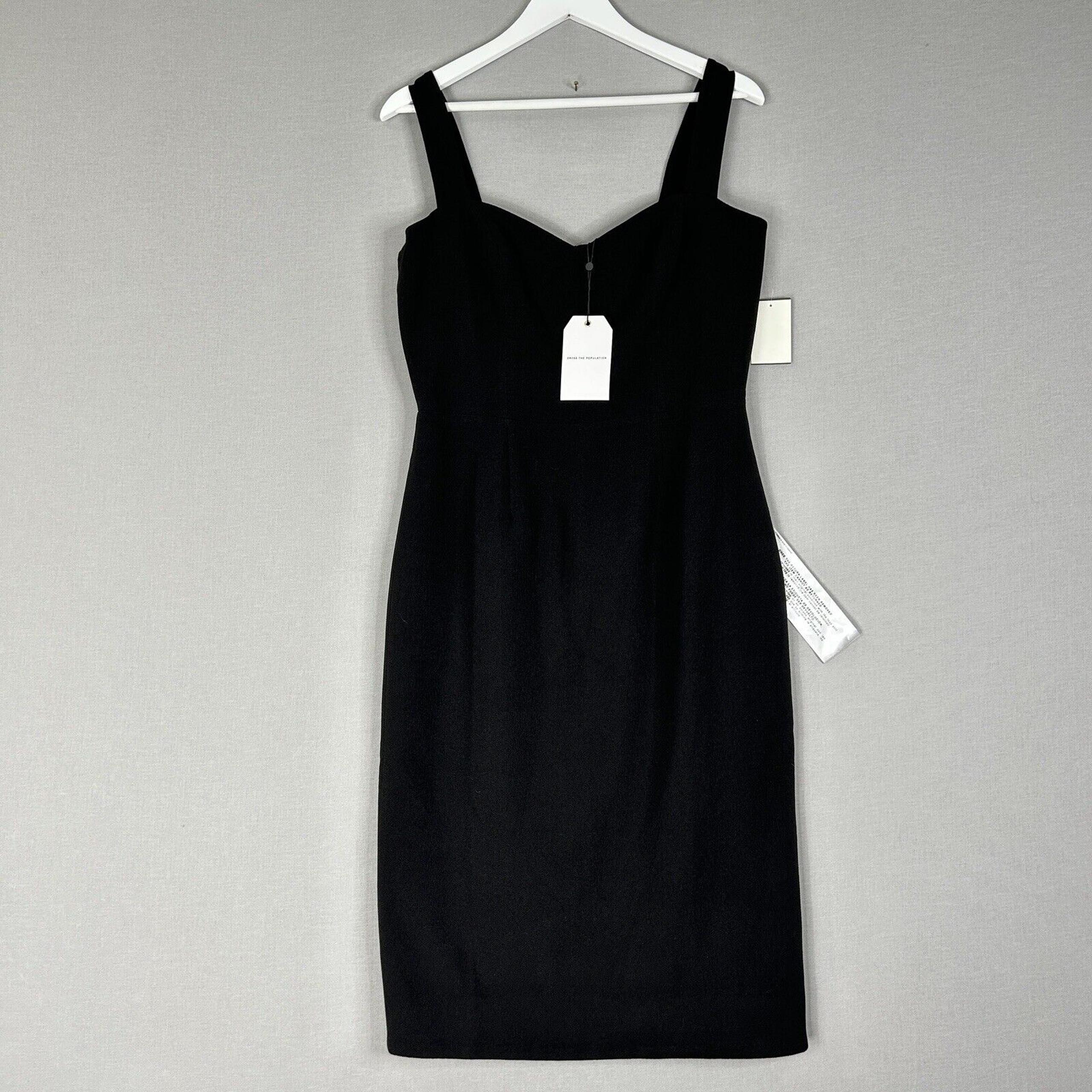 Dress The Population Womens Dress Large Black Nicole Sweetheart Cocktail Evening