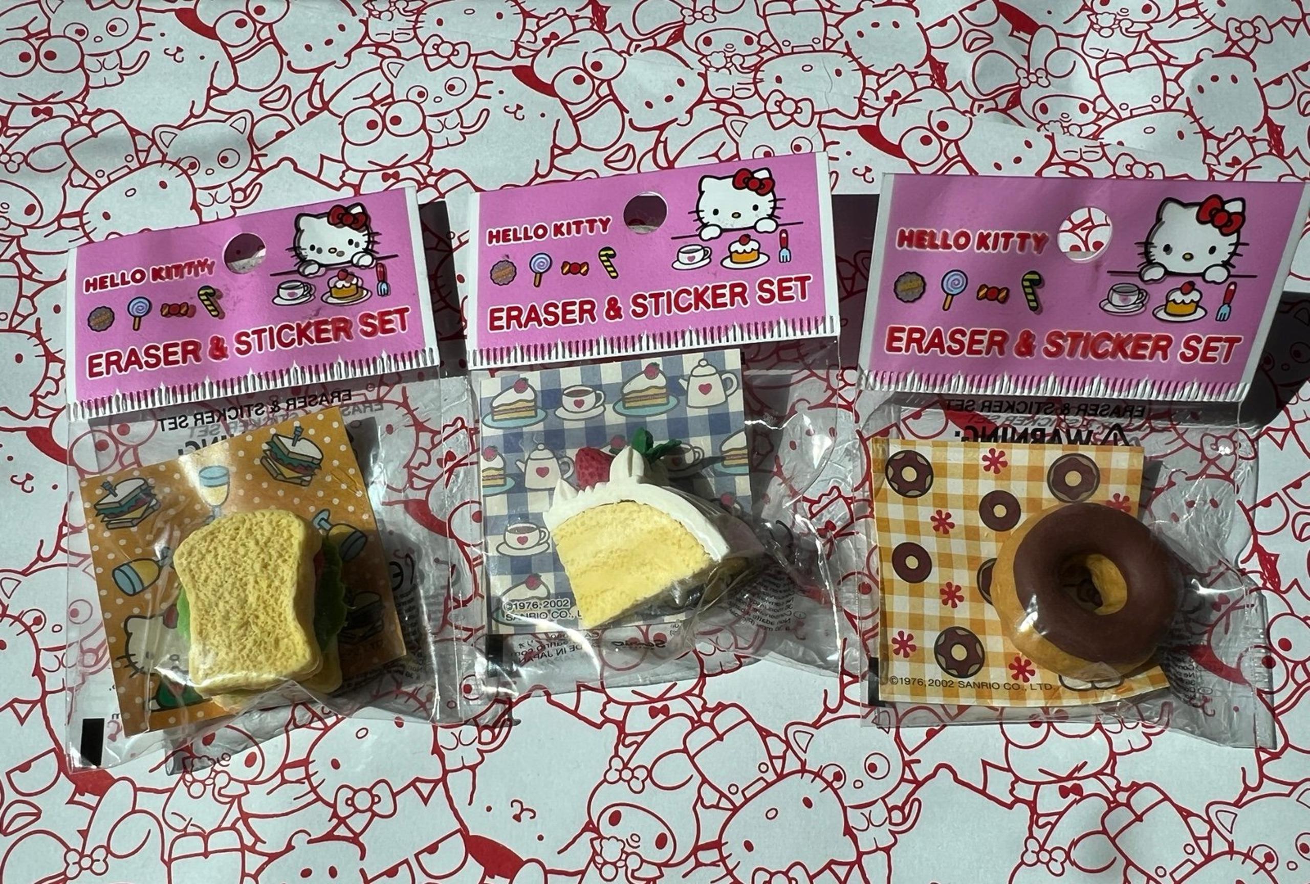 Sanrio 2002 HELLO KITTY Eraser & Sticker Set