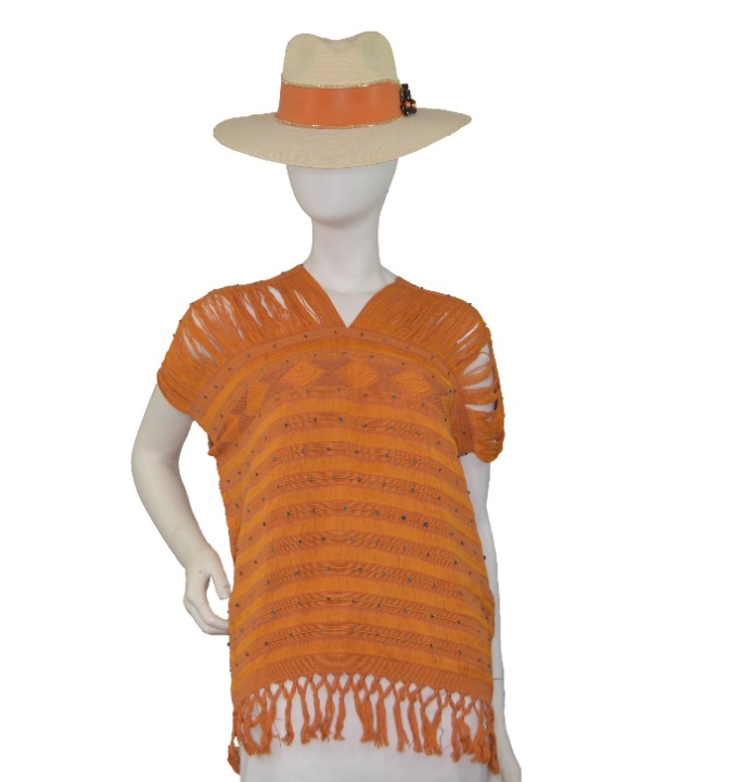 Huipil blouse handwoven garment 100% high quality cotton made only one available