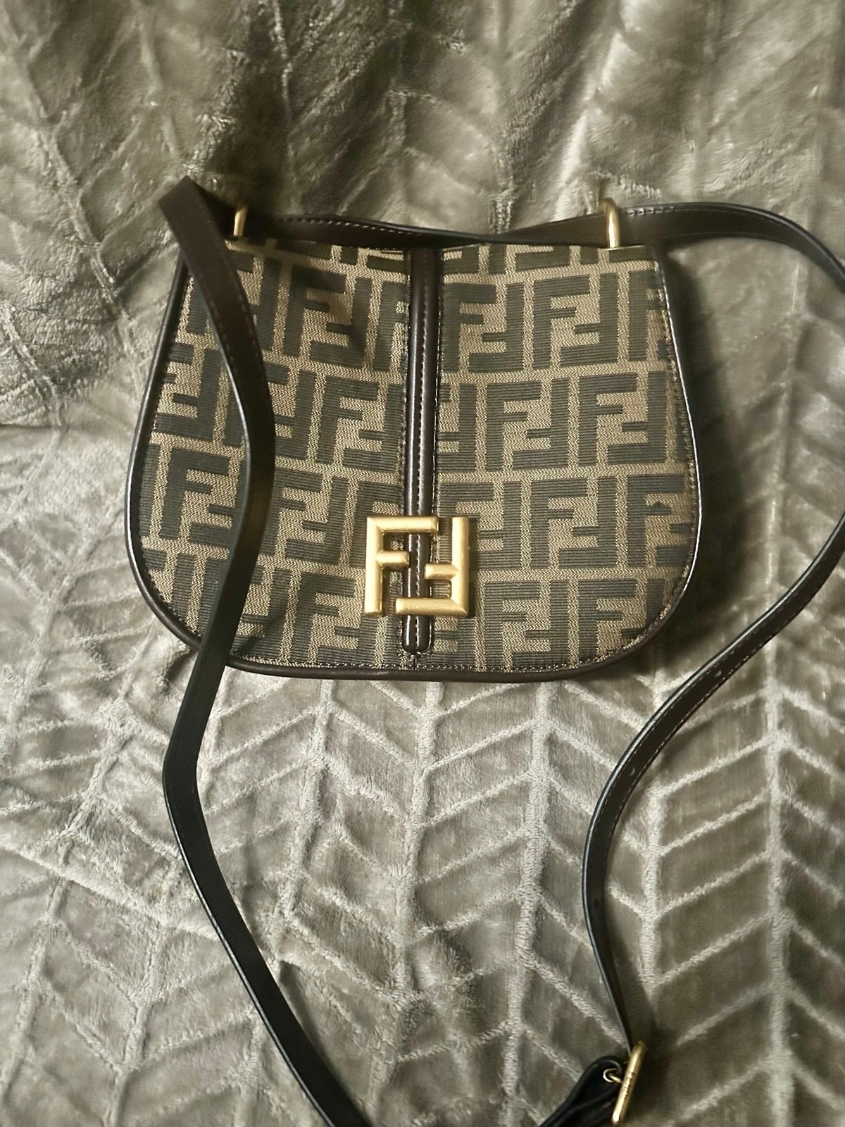 Classic Leather/canvas Crossbody bag. Medium size for every day essentials