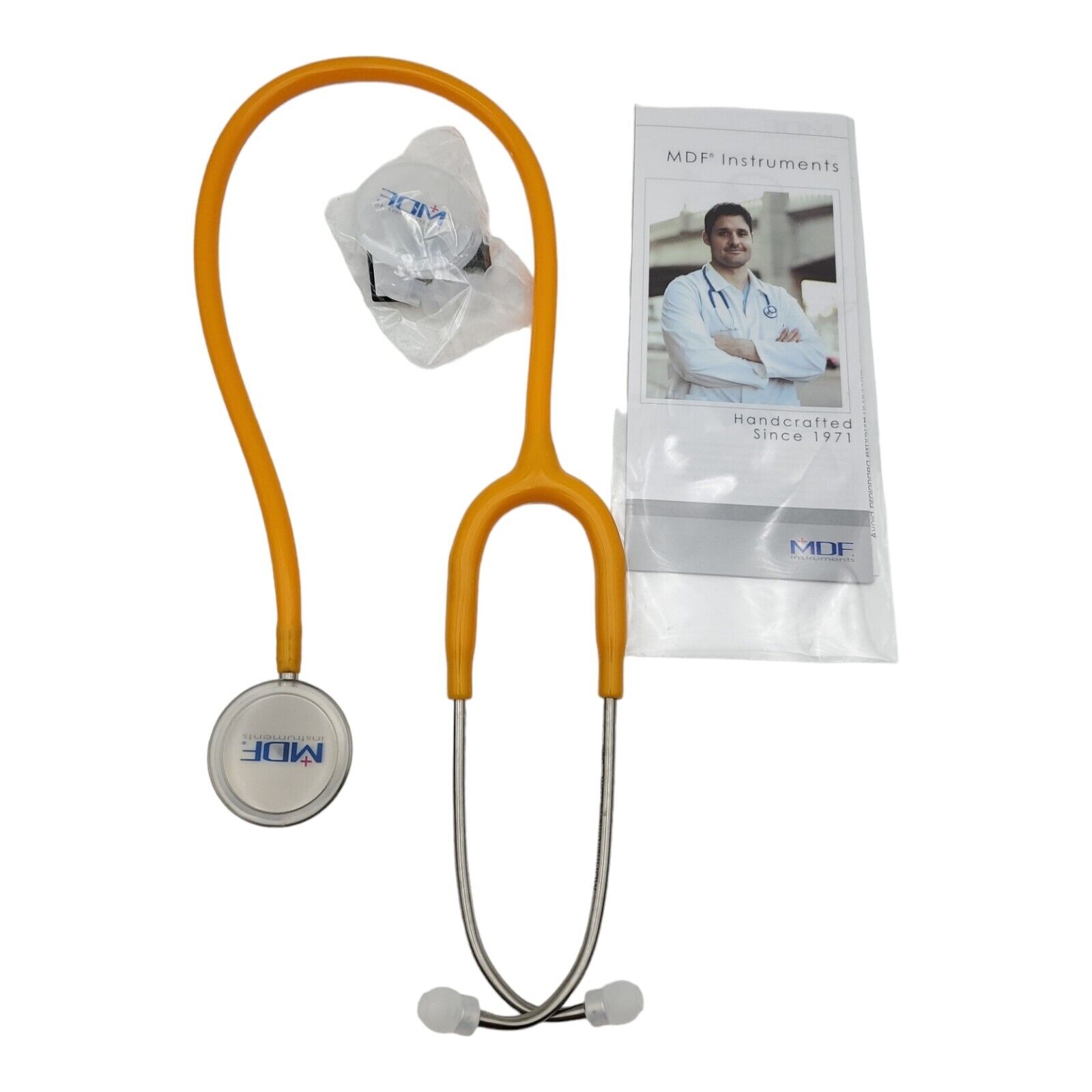 MDF Instruments Stainless Steel MD One Stethoscope Style MDF 777, ORANGE Color