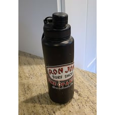 Ron Jon Surf Shop Coco Beach Florida Tal Metal Water Bottle Black *DENTS*
