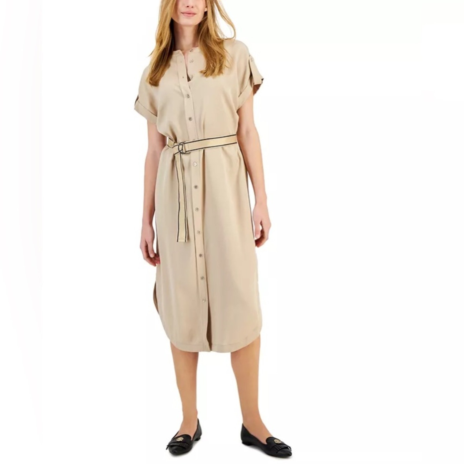 Tommy Hilfiger Women's Band-Collar Split-Hem Shirtdress - XS