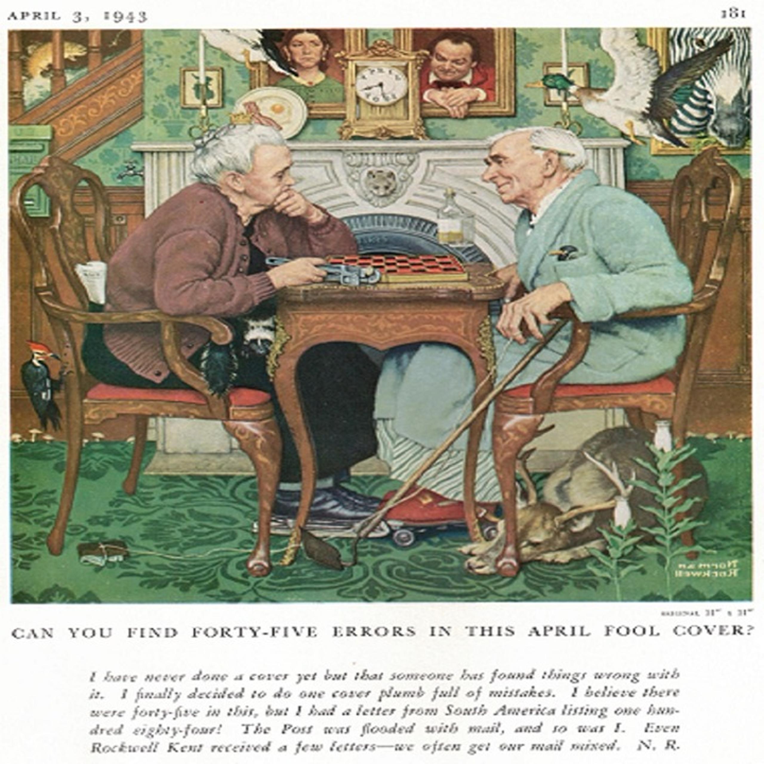 Norman Rockwell: “Saturday Evening Post Cover 4/3/43”, Extremely Rare Bookplate
