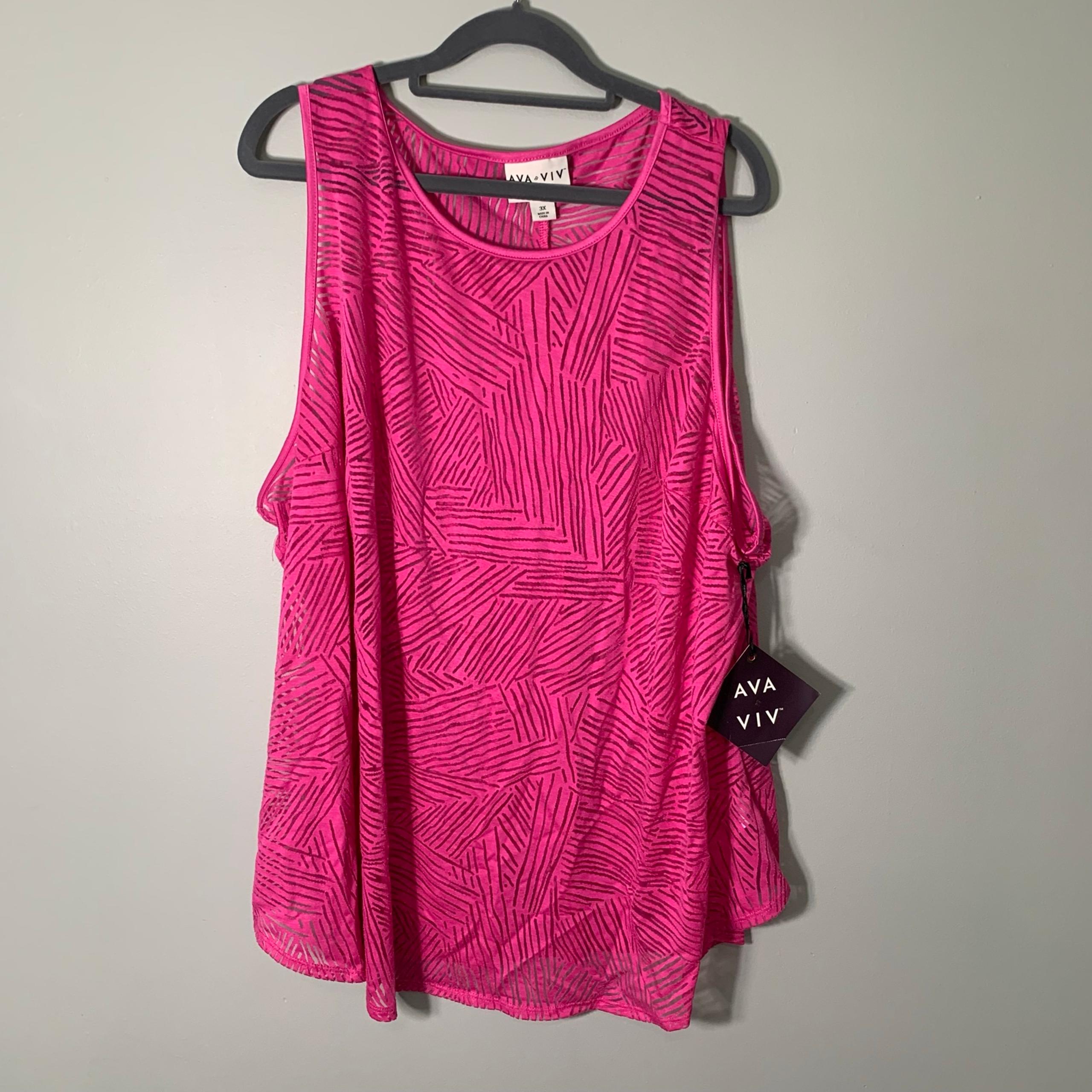 NEW Ava & Viv pink zebra print sleeveless lightweight flowy tank top