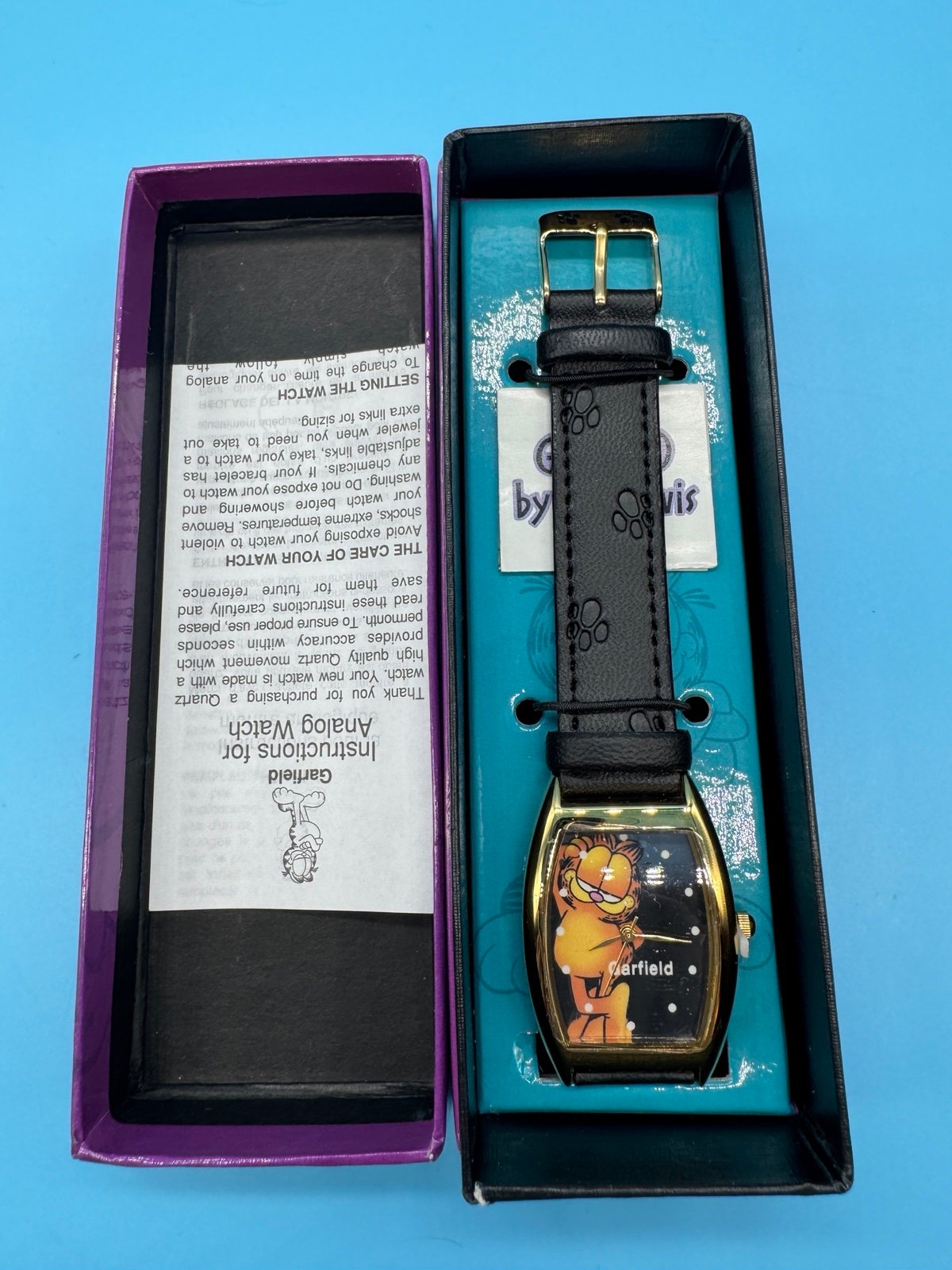 Vintage Paws Garfield Watch Unisex Gold Tone