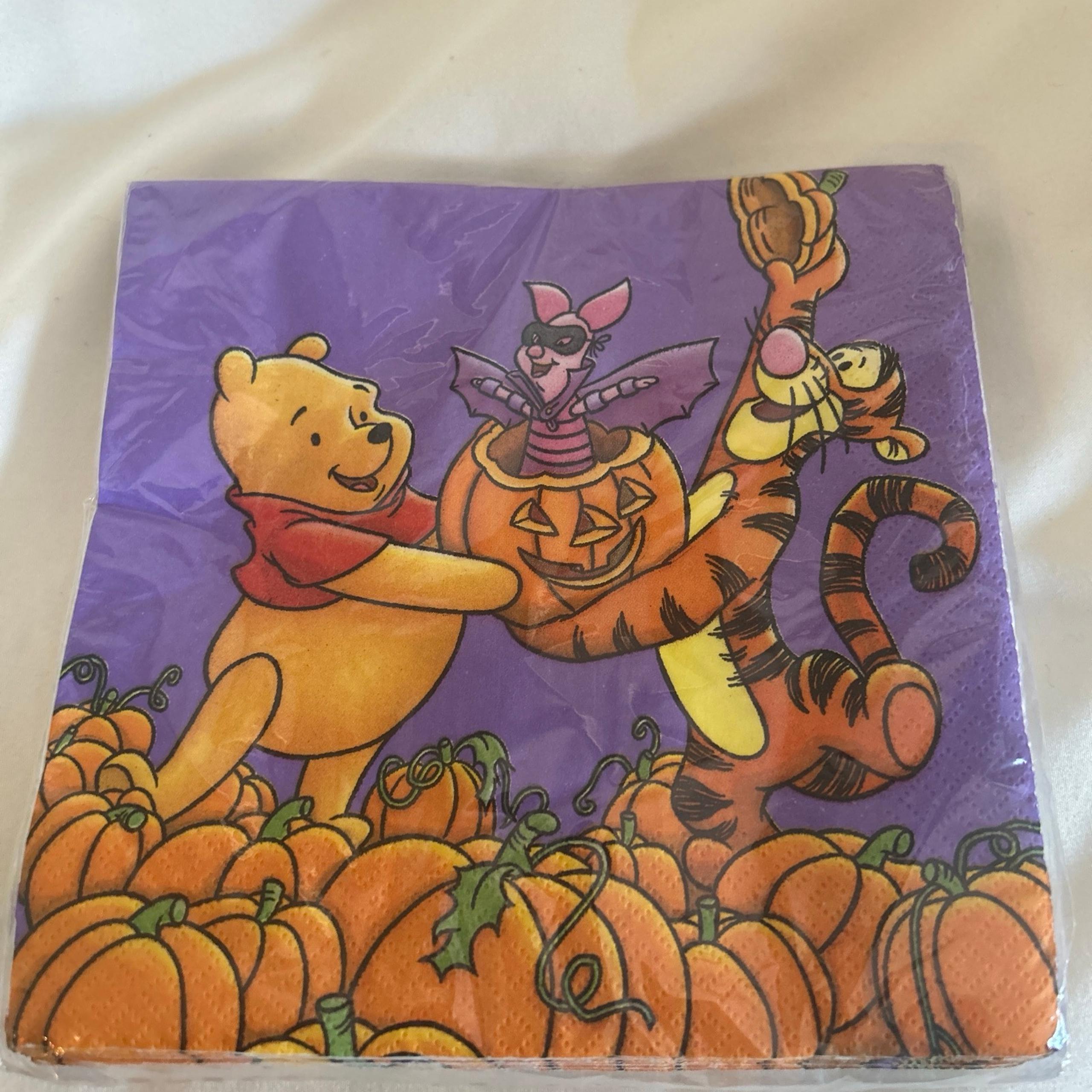 Winnie The Pooh Halloween Party Napkins Disney Hallmark Pumpkin Patch