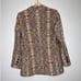 Anine Bing Madeline Python Print Oversized Double Breasted Blazer Tan/Brown XS