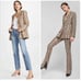 Anine Bing Madeline Python Print Oversized Double Breasted Blazer Tan/Brown XS