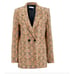 Anine Bing Madeline Python Print Oversized Double Breasted Blazer Tan/Brown XS