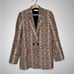 Anine Bing Madeline Python Print Oversized Double Breasted Blazer Tan/Brown XS