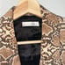 Anine Bing Madeline Python Print Oversized Double Breasted Blazer Tan/Brown XS