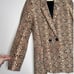 Anine Bing Madeline Python Print Oversized Double Breasted Blazer Tan/Brown XS