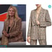 Anine Bing Madeline Python Print Oversized Double Breasted Blazer Tan/Brown XS