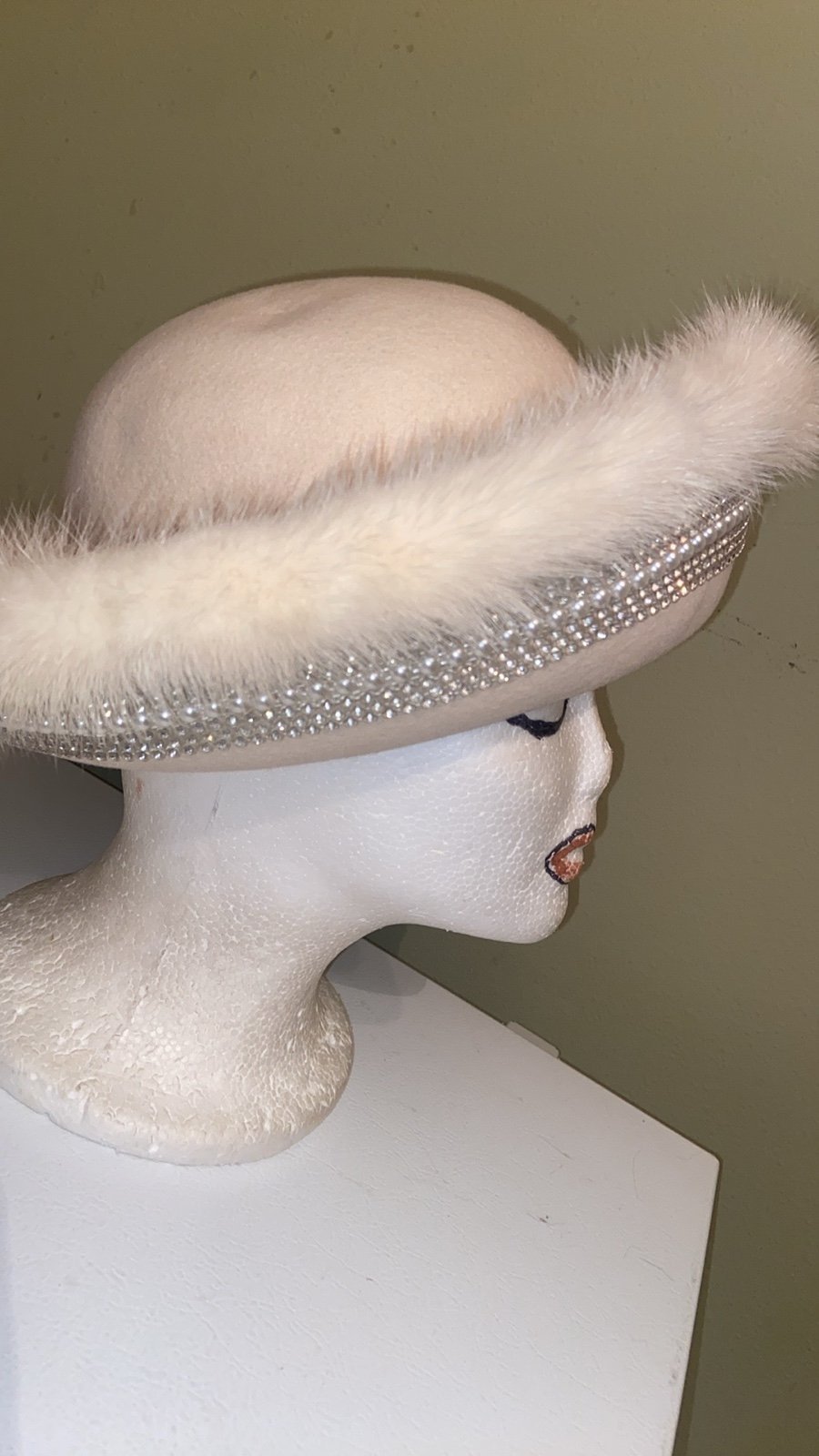Stunning Ivory Wool Dress Hat by b Michael N Y