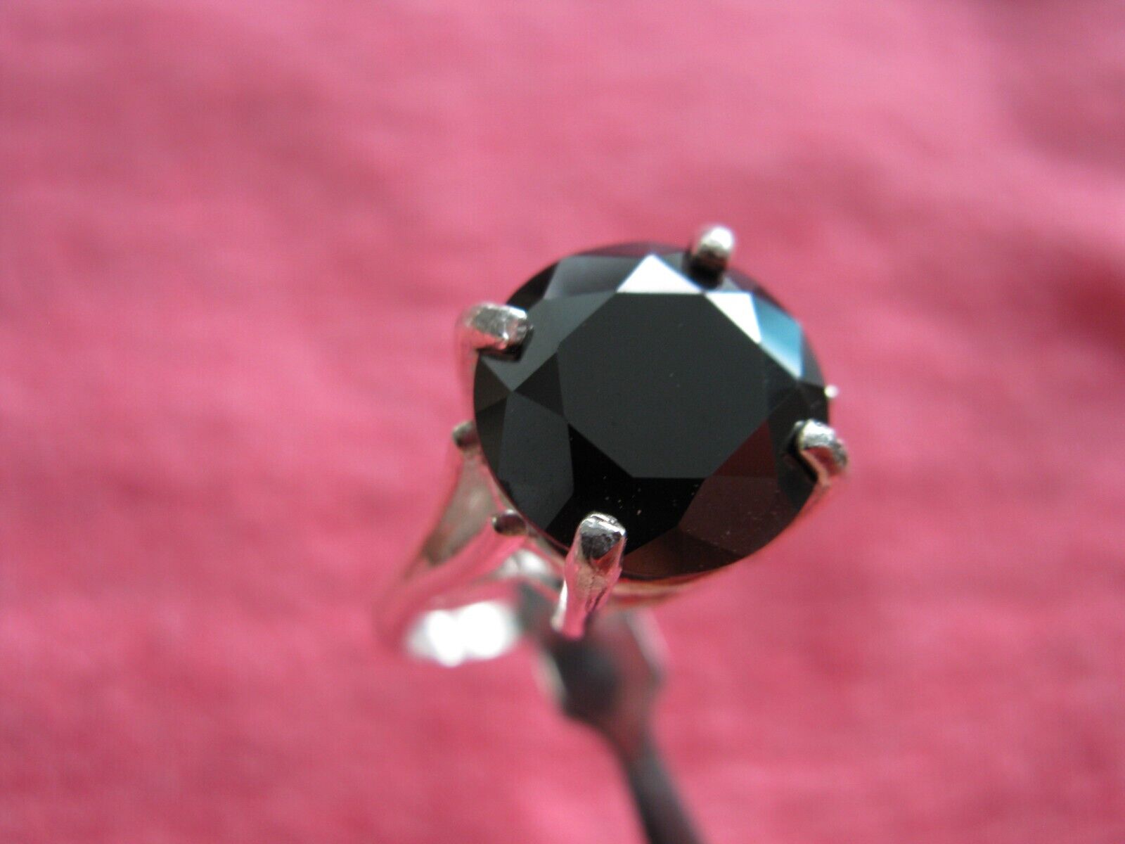 5.67ct 100% REAL NATURAL BLACK DIAMOND RING*CERTIFICA TE*FREE DIA TESTER SIze 5