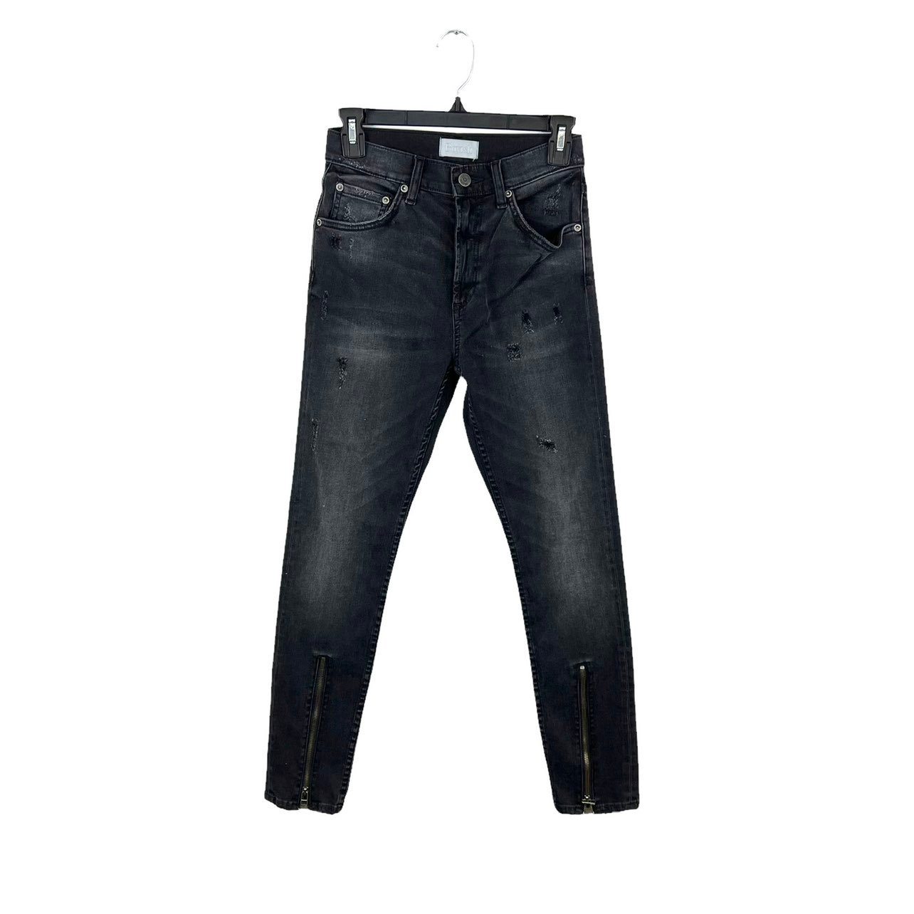 NWT BOYISH Anthropologie Black High-Rise Skinny Jeans Pants Size 28