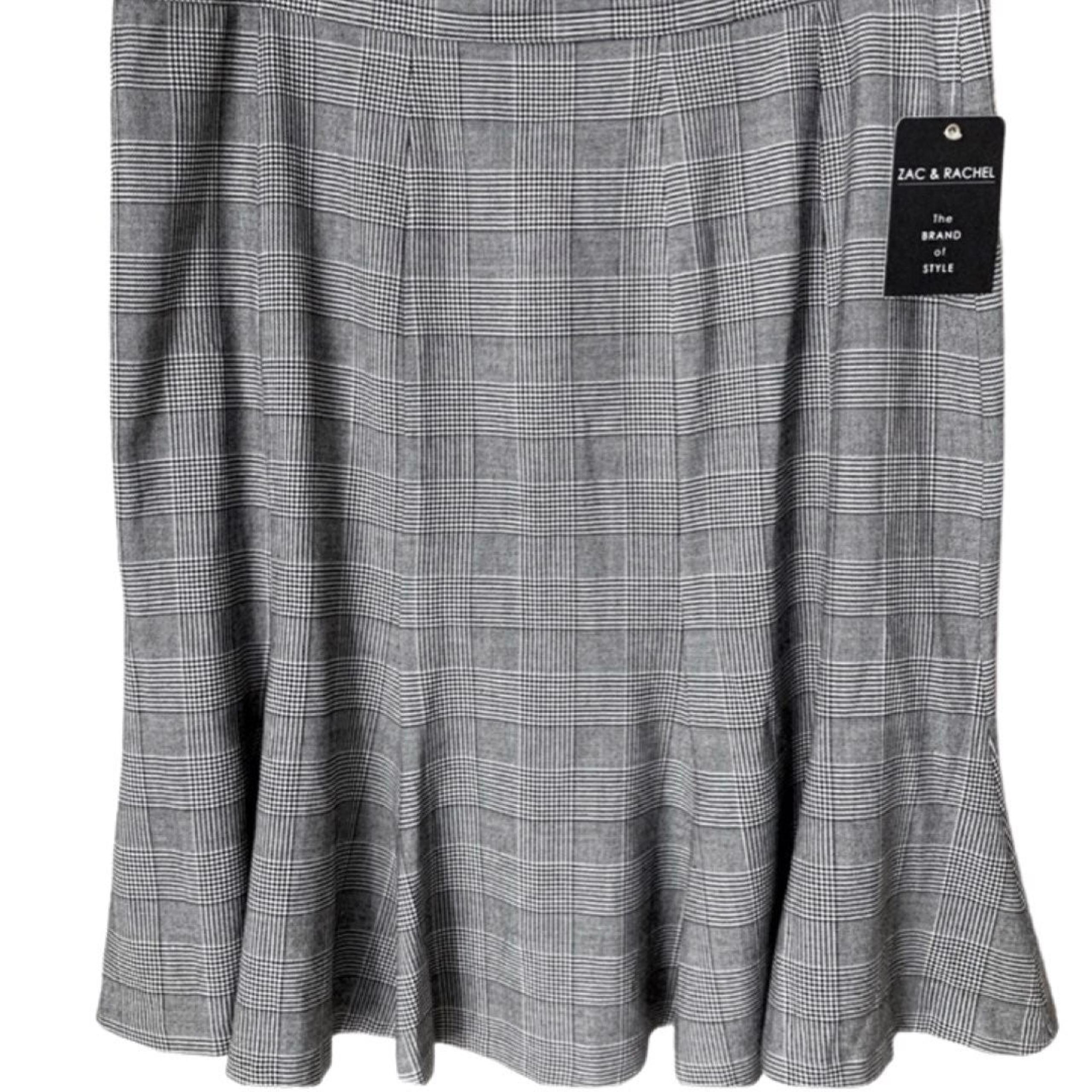 NWT ZAC & RACHEL Petite Houndstooth Knit A-Line Skirt