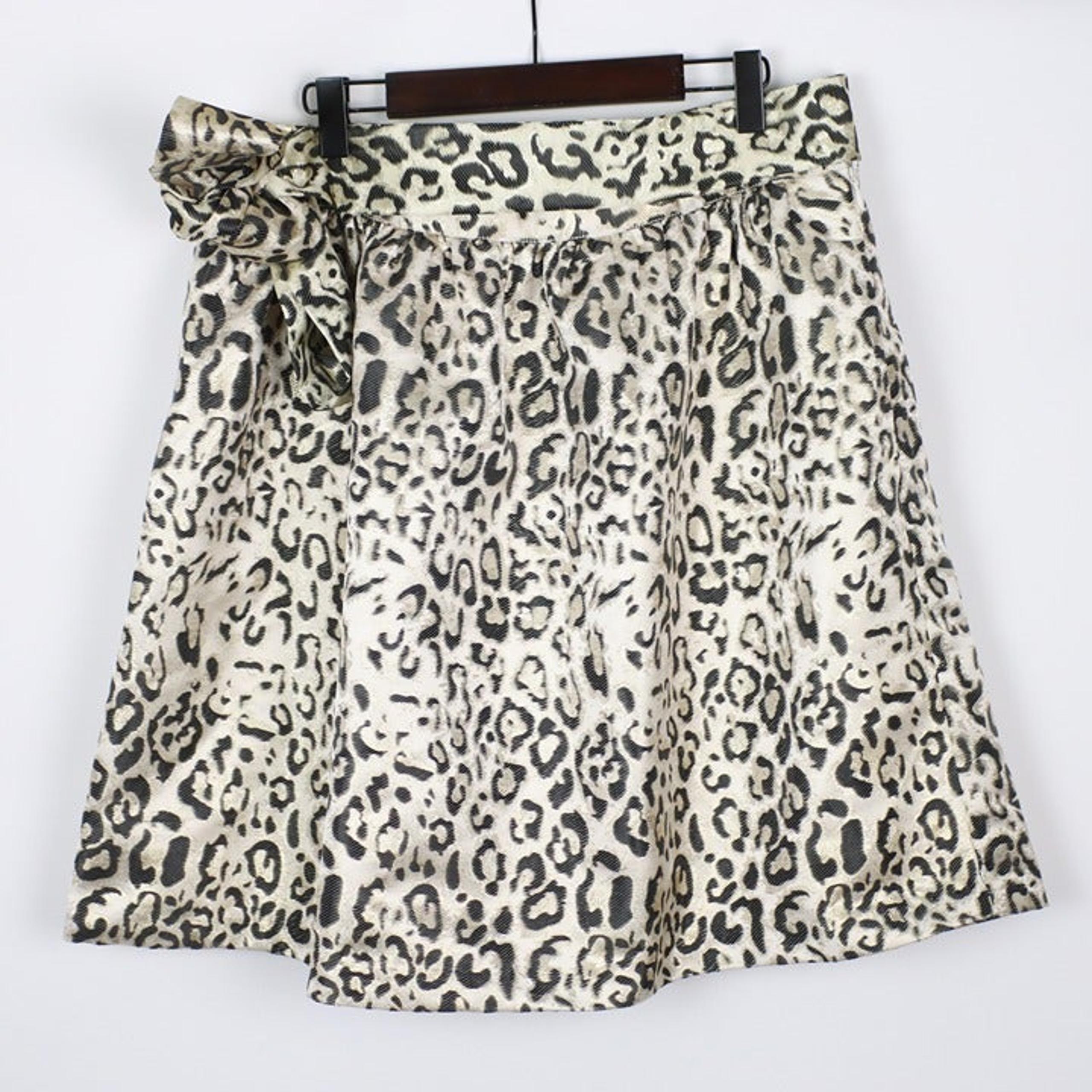 NWT Crown & Ivy Womens Size 8 Leopard Shine Bright A-Line Skirt