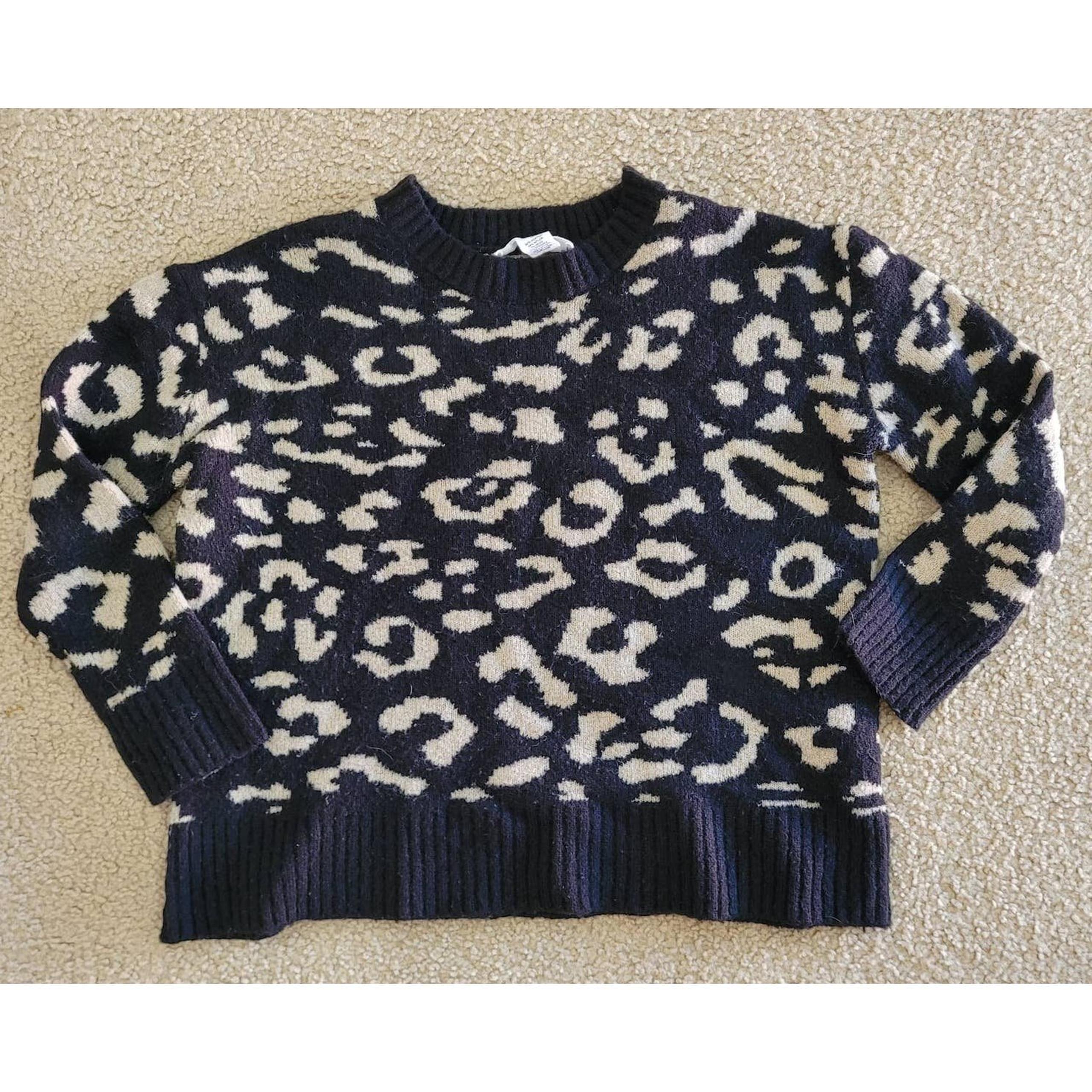 Workshop Republic Clothing Women's Cheetah Print Wool Blend Sweater. Size S