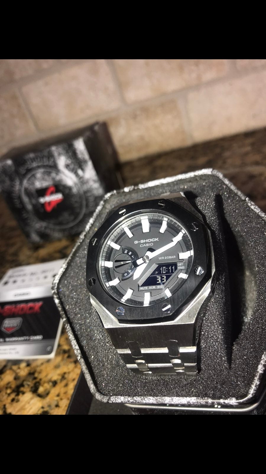 CASIO G SHOCK 2100 / Silver Black / Modd
