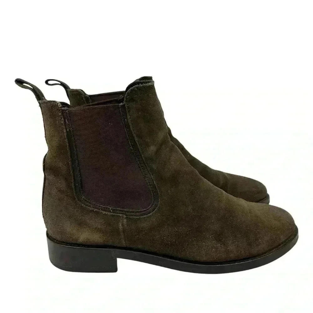 Thursday Boot Company Duchess Chelsea Brown Suede Leather Womens Size 7