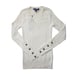 NWT Ralph Lauren Purple Label Cotton Cashmere V-neck in Cream Ribbed Sweater XS