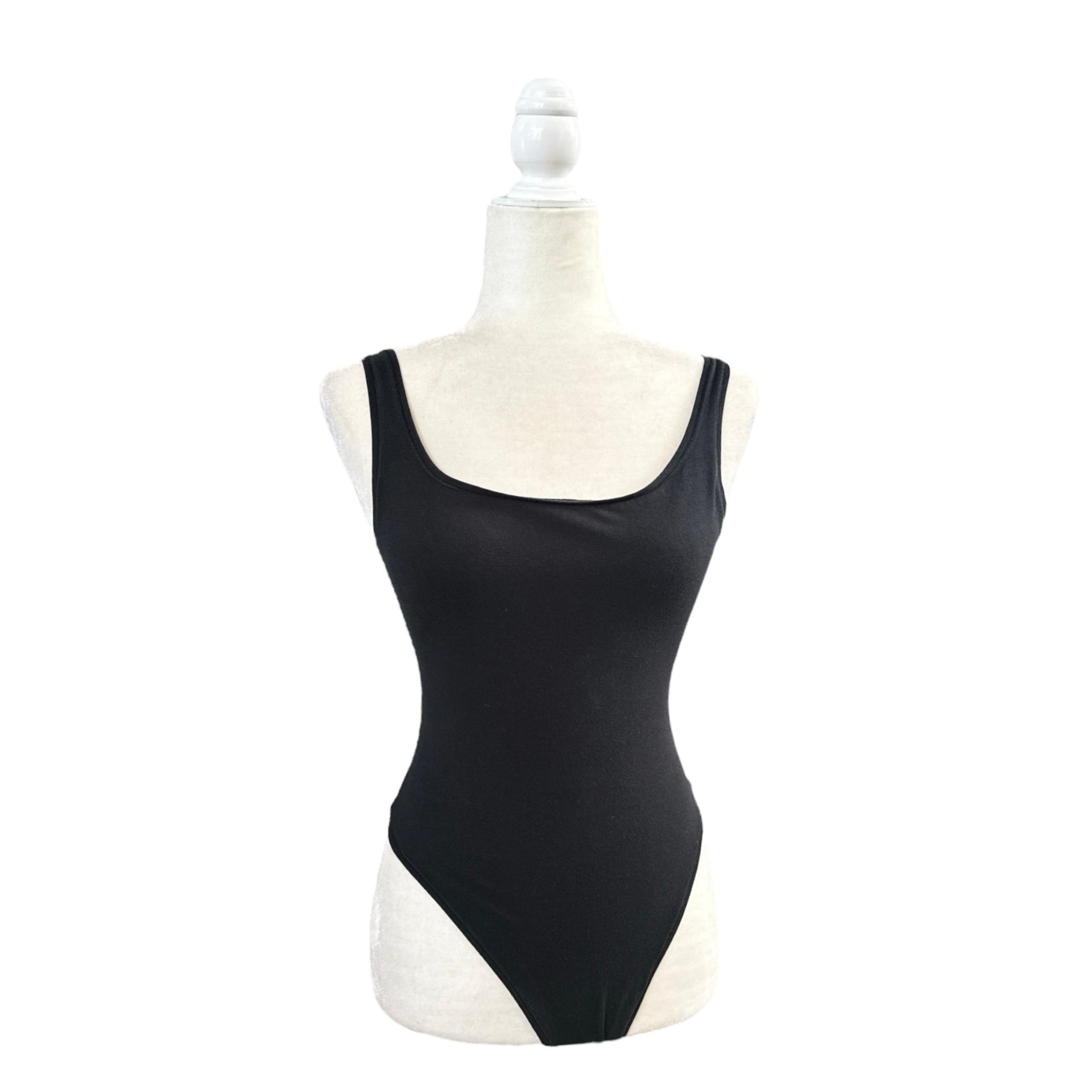 VS PINK Women’s Black Tank Thing Cotton Bodysuit Small