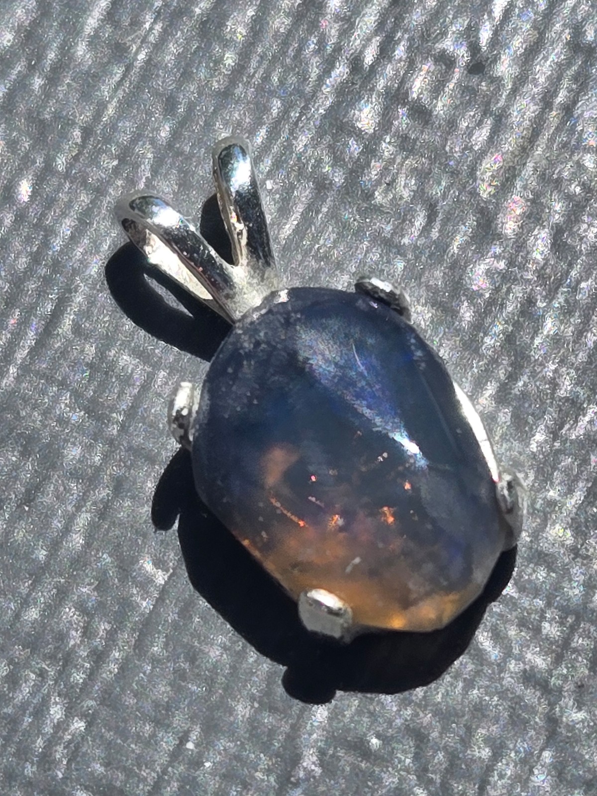 Black opal pendant