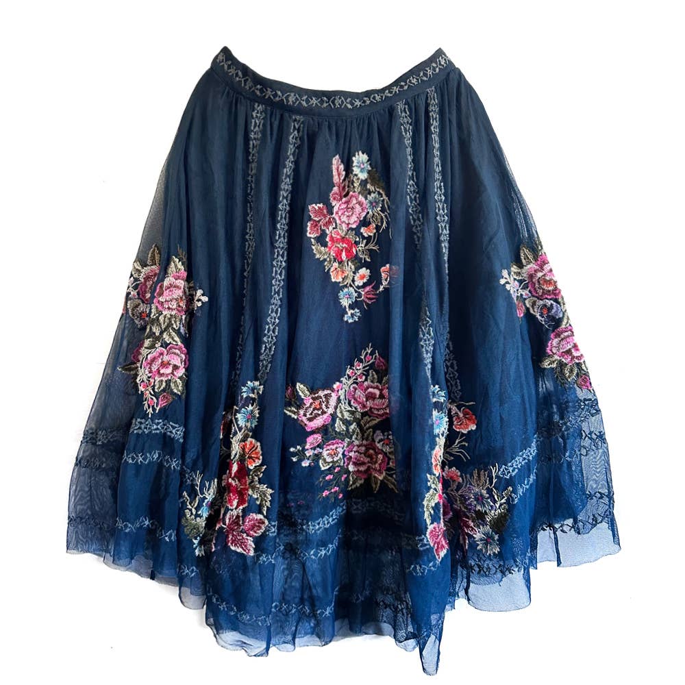 Sundance Poetry Geometric Embroidered Skirt - Exclusive Style - PS