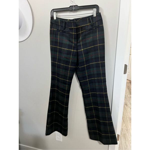 Vintage L.L.Bean Women's Black High Rise Tartan Plaid Flare Pants Size 6