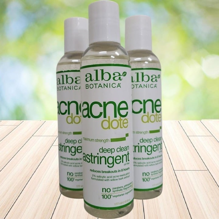 3 Bottles Acne Dote Astringent, Maximum Strength, Deep Clean By Alba Botanica