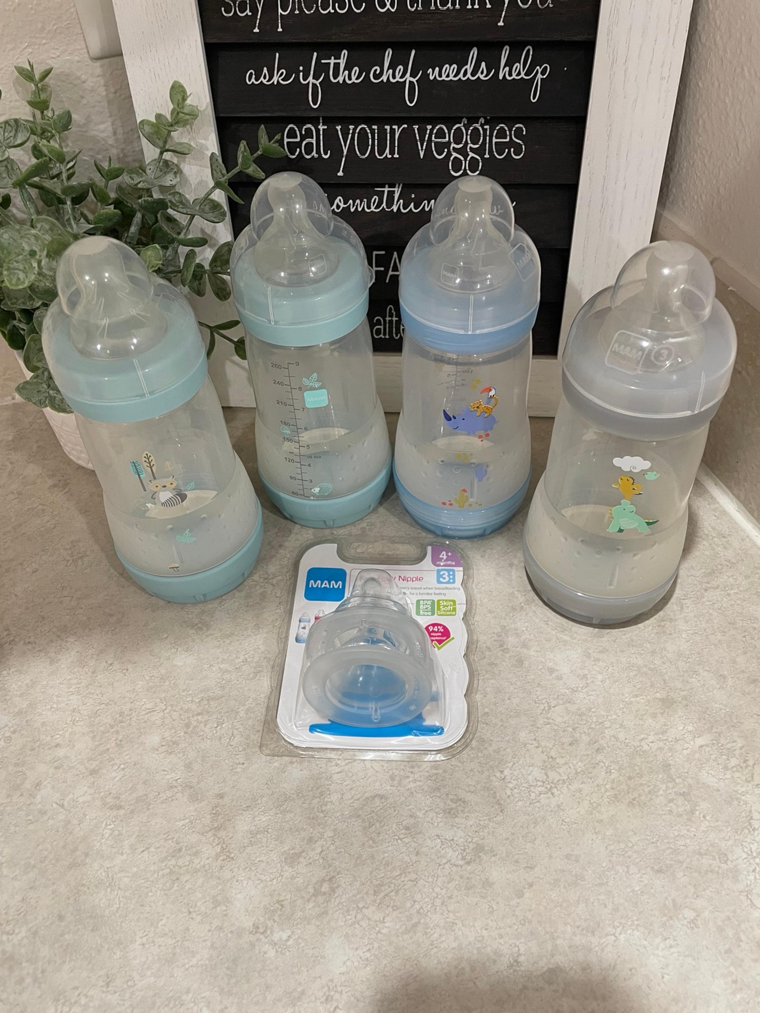 MAM 9oz Bottle Bundle x4 + nipples