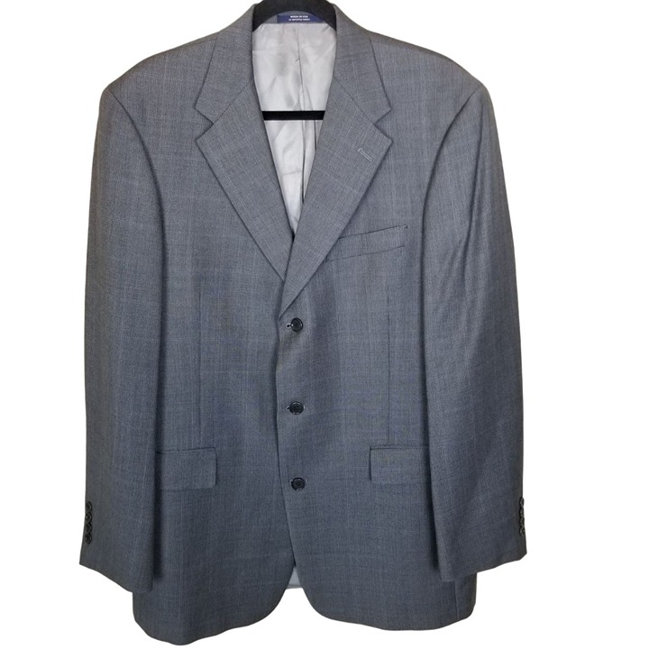 VTG Ted Baker Mens 42L Gray 2-Piece 3-Button Suit Long Sleeves Collared Lined