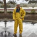 Yellow Rain Suit, 2-Piece Safety Gear for Workplace Protection