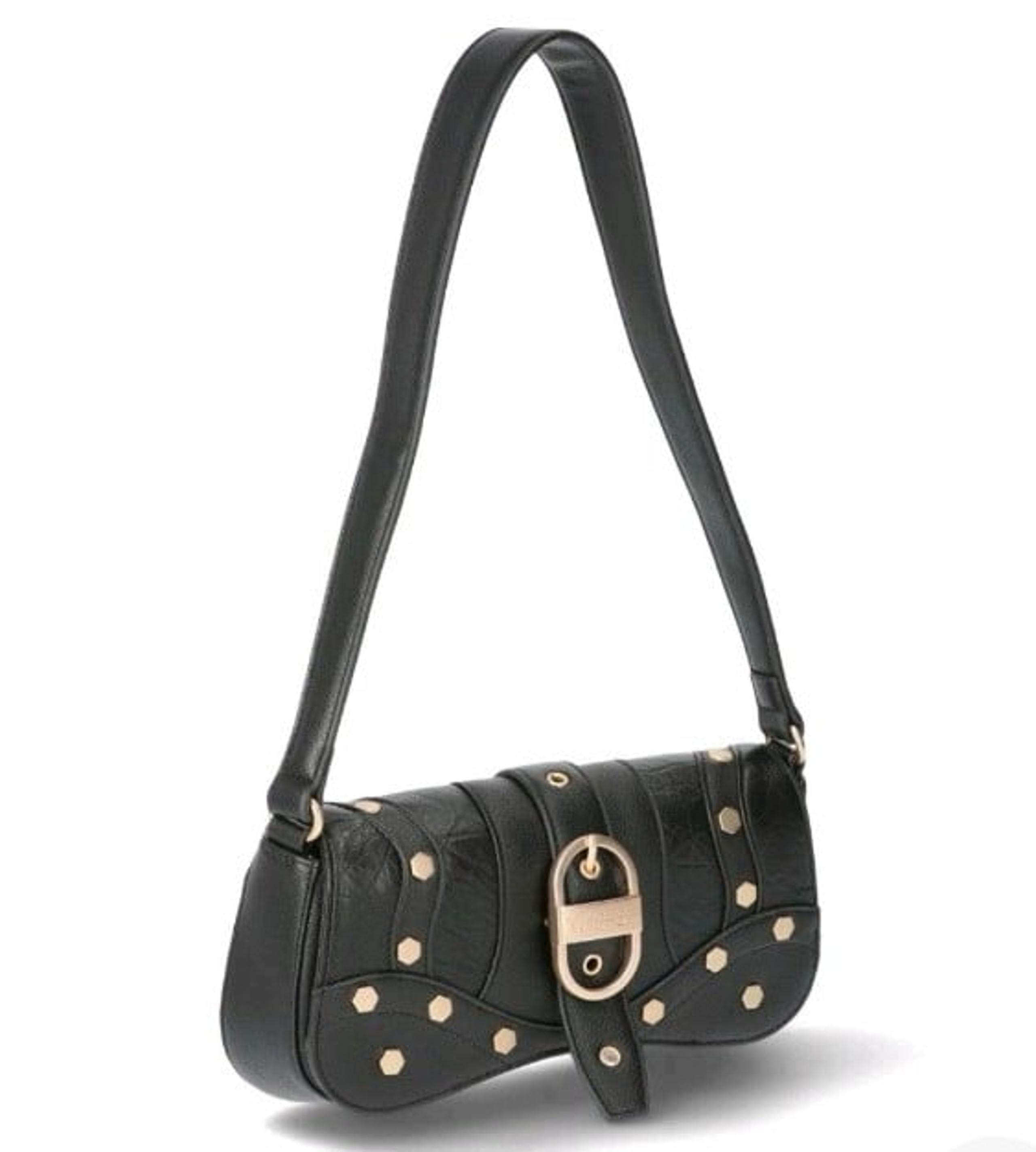 JESSICA SIMPSON Women’s Courtney Flap Shoulder Handbag Faux Leather • Black