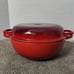 Le Creuset Signature Cast Iron Shallow Casserole Sauteuse Braiser 26 Flame Red