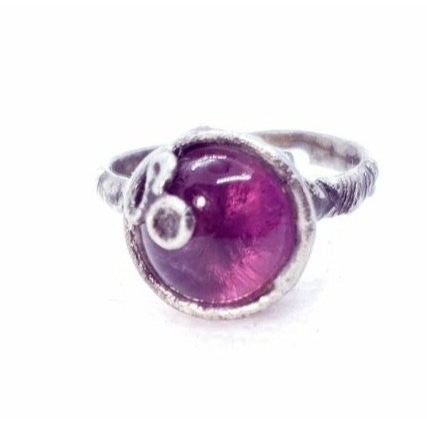 Amethyst crystal ring