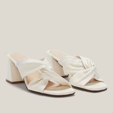 Everlane The Day Twist Heel Sandal in Canvas Italian Leather Size 9 NEW
