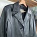 Wilson’s Leather Black Leather Long Blazer Jacket Coat
