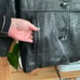 Wilson’s Leather Black Leather Long Blazer Jacket Coat