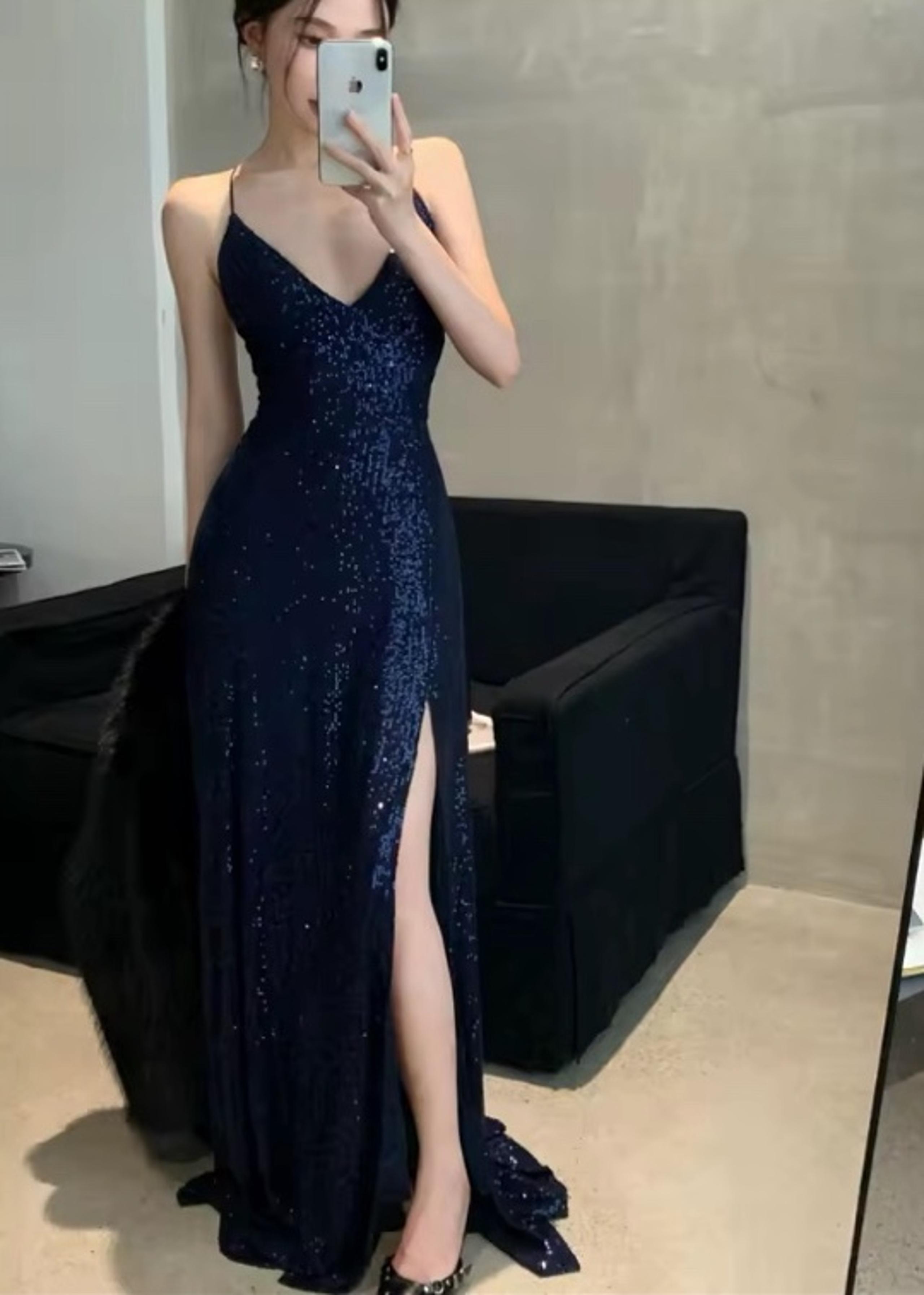 Deep Blue Sequin Formal Dress | Small | New