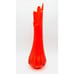 LE Smith Swung Vase Ribbed Large Amberina Ruby Red 20” MCM Column Bulbous Base