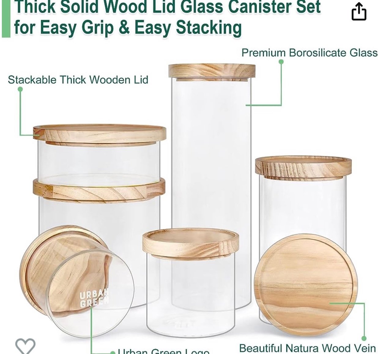 Urban Green Glass Canister