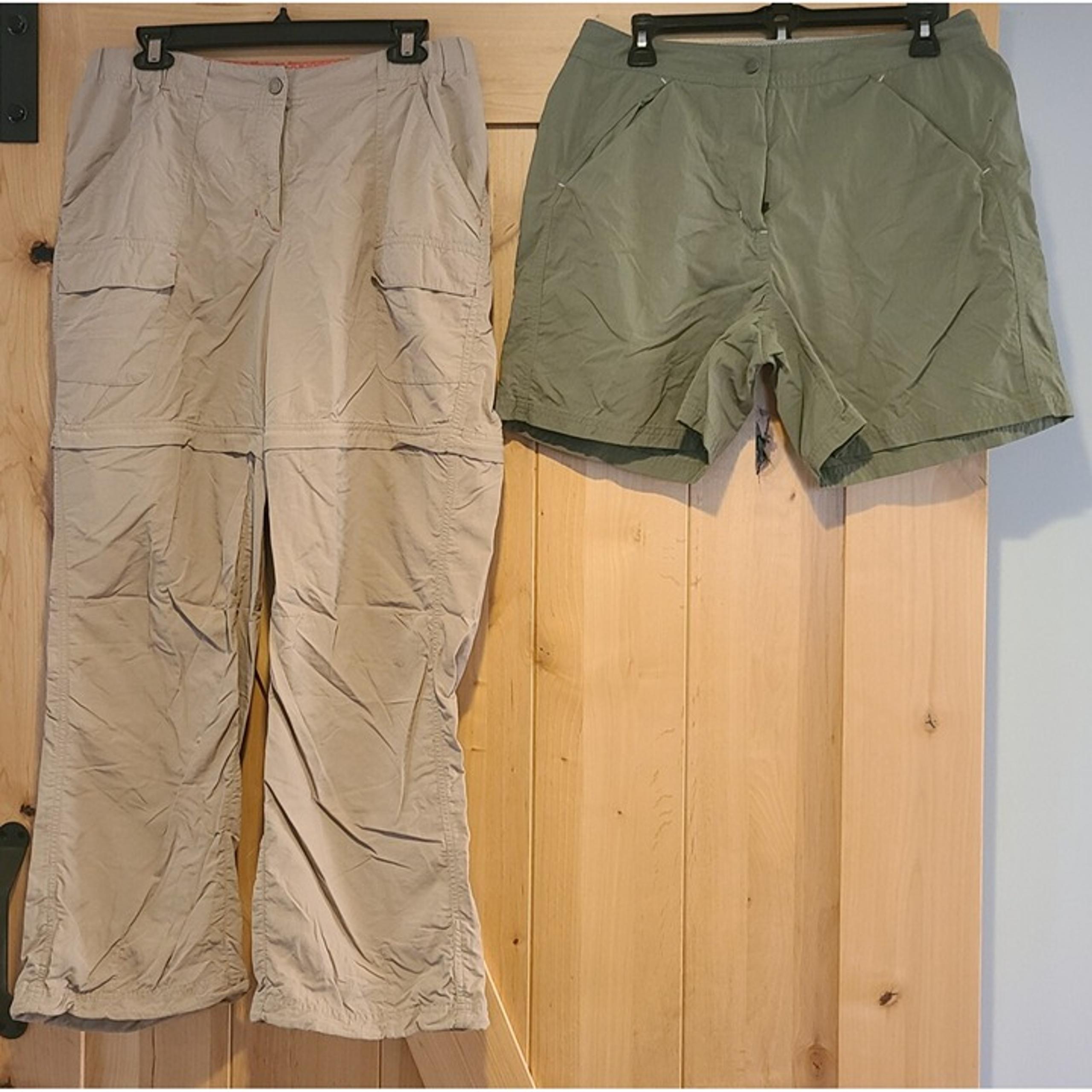 Lot of 2 LL Bean Women's Sz 12 Nylon Convertible Cargo pants & Shorts Hiking