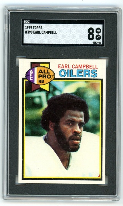 1979 Topps EARL CAMPBELL ROOKIE Oilers #390 SGC 8 NM/MT Condition *SHARP*